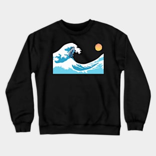 Zebra Surfing at The Great Wave off Kanagawa Crewneck Sweatshirt